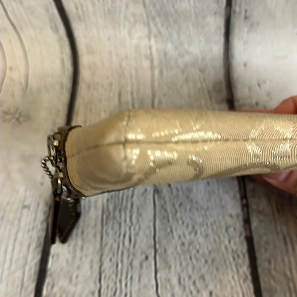 Coach Metallic Gold and Cream Signature C Women's wallet or clutch